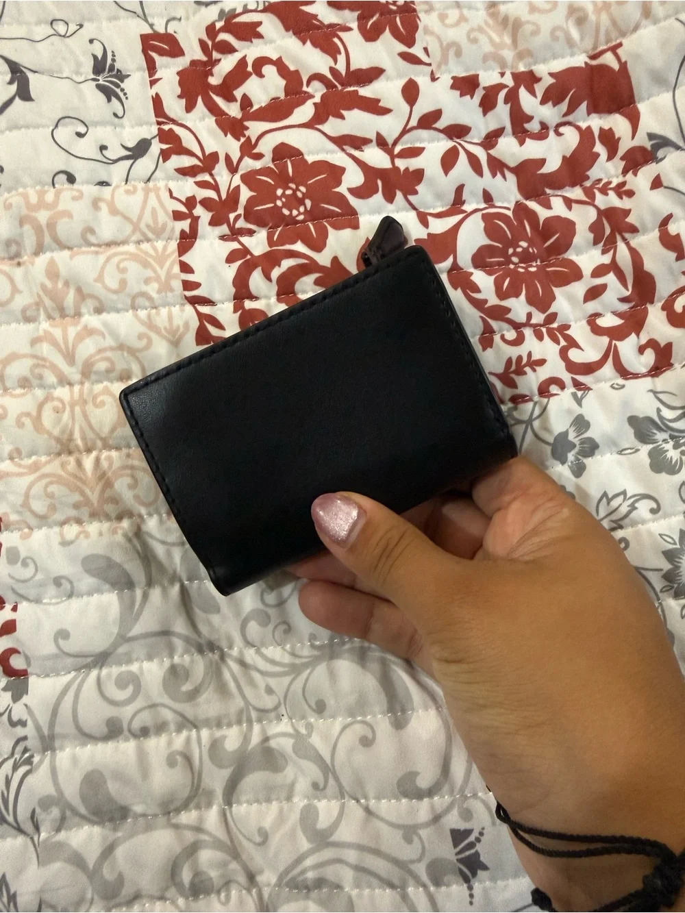 Coach Refined Calf Leather Micro Wallet in black